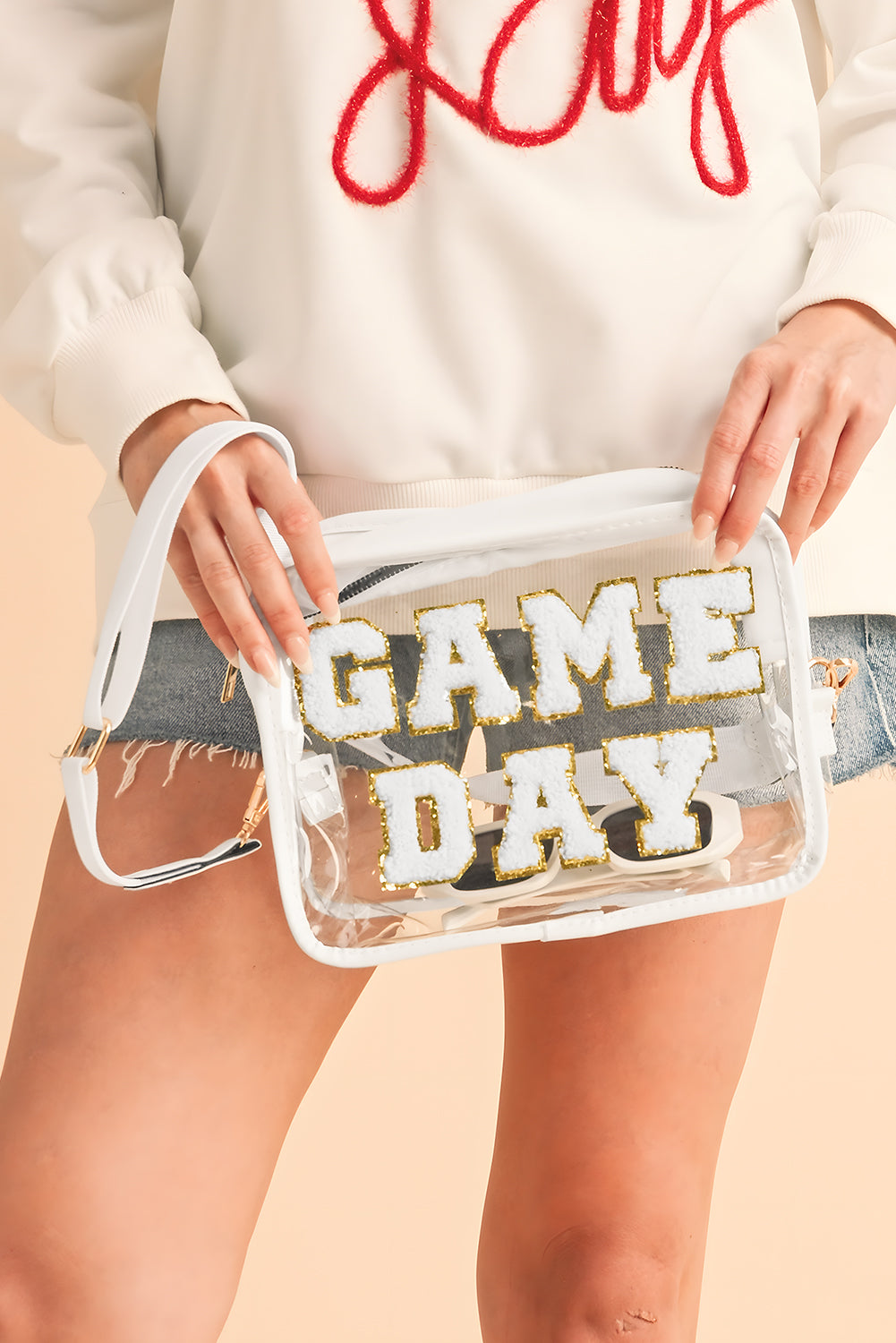 GAME DAY Rugby Football Transparente Umhängetasche