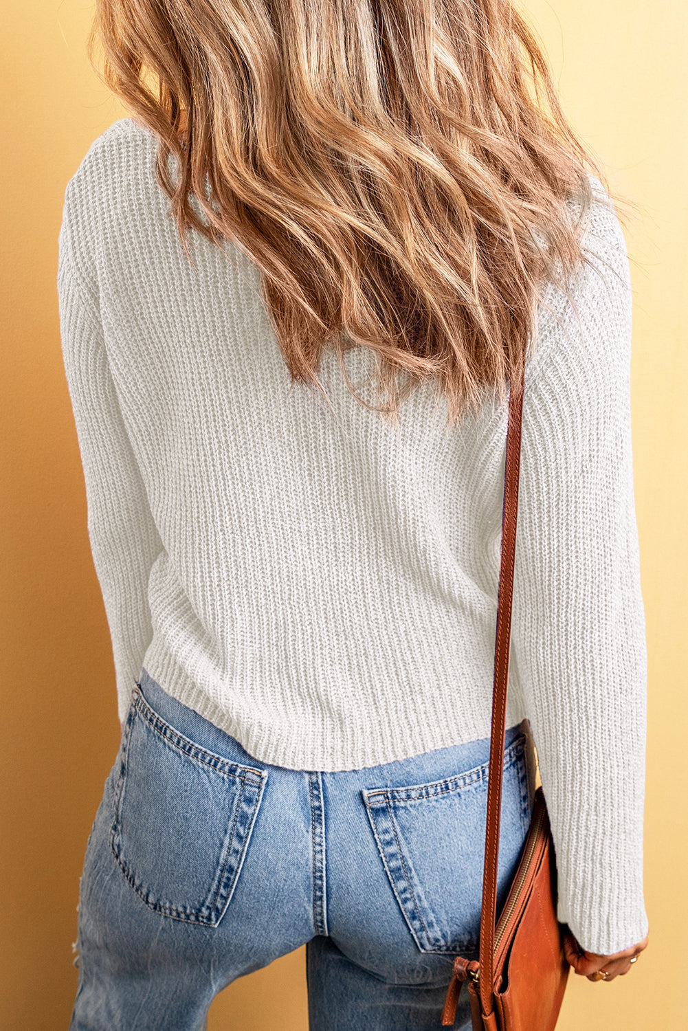 Lightweight V Neck Button Front Bell Sleeve Cardigan Sweater