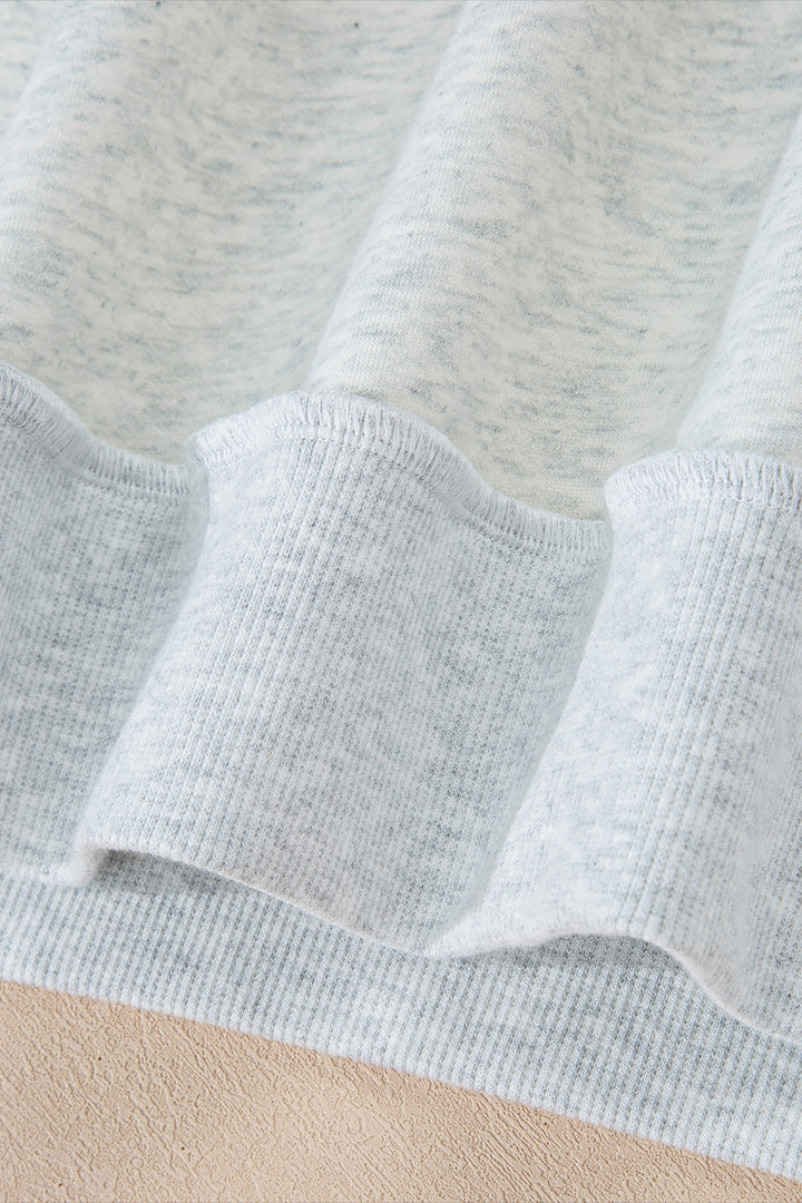 Light Grey Oversize Drop Shoulder Reversible Mock Neck Sweatshirt