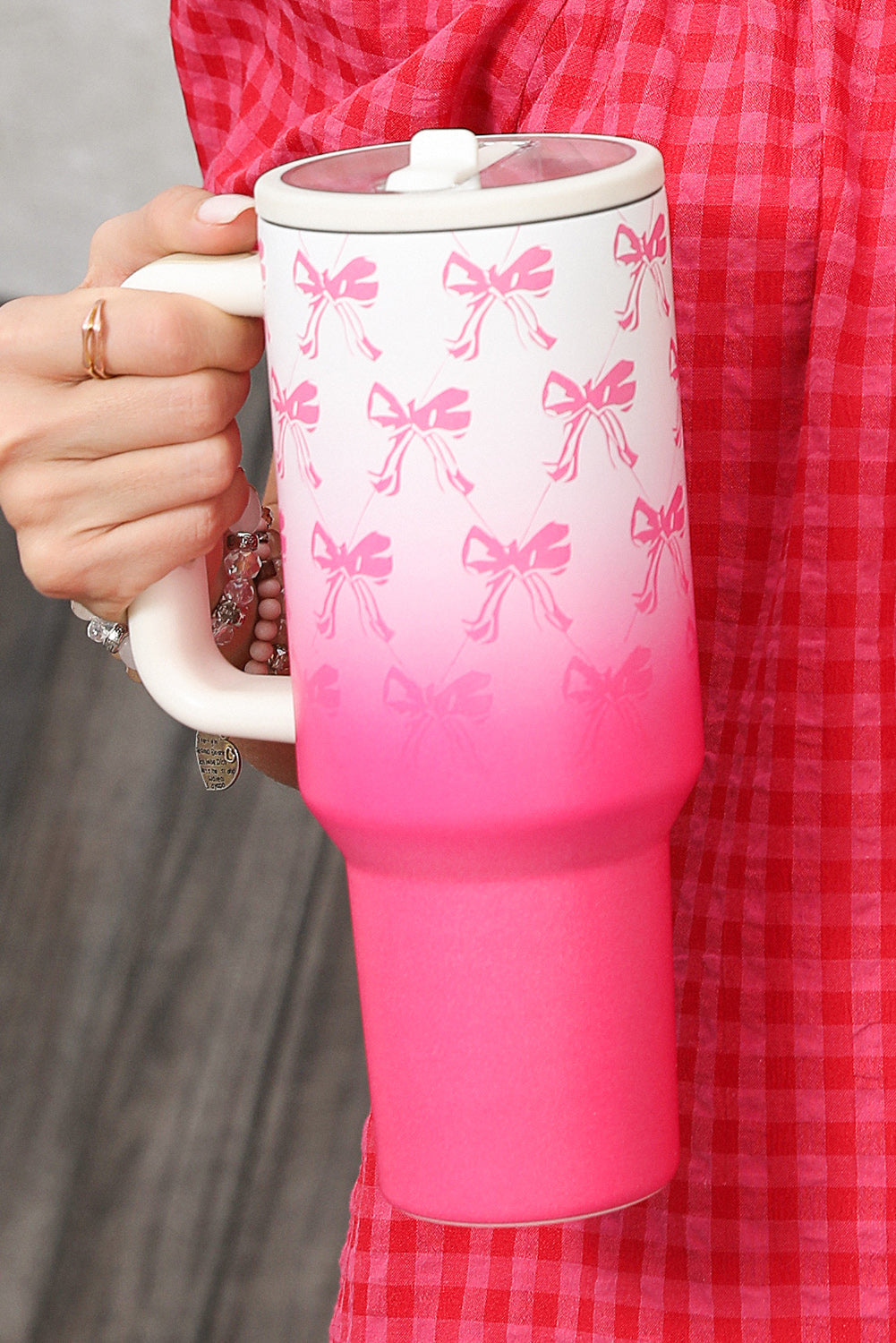 Bow Knot Gradient Color Print Large Vacuum Cup