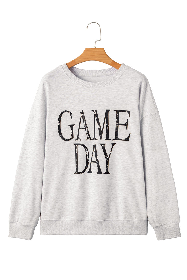 Vintage Washed GAME DAY Graphic Baggy Sweatshirt