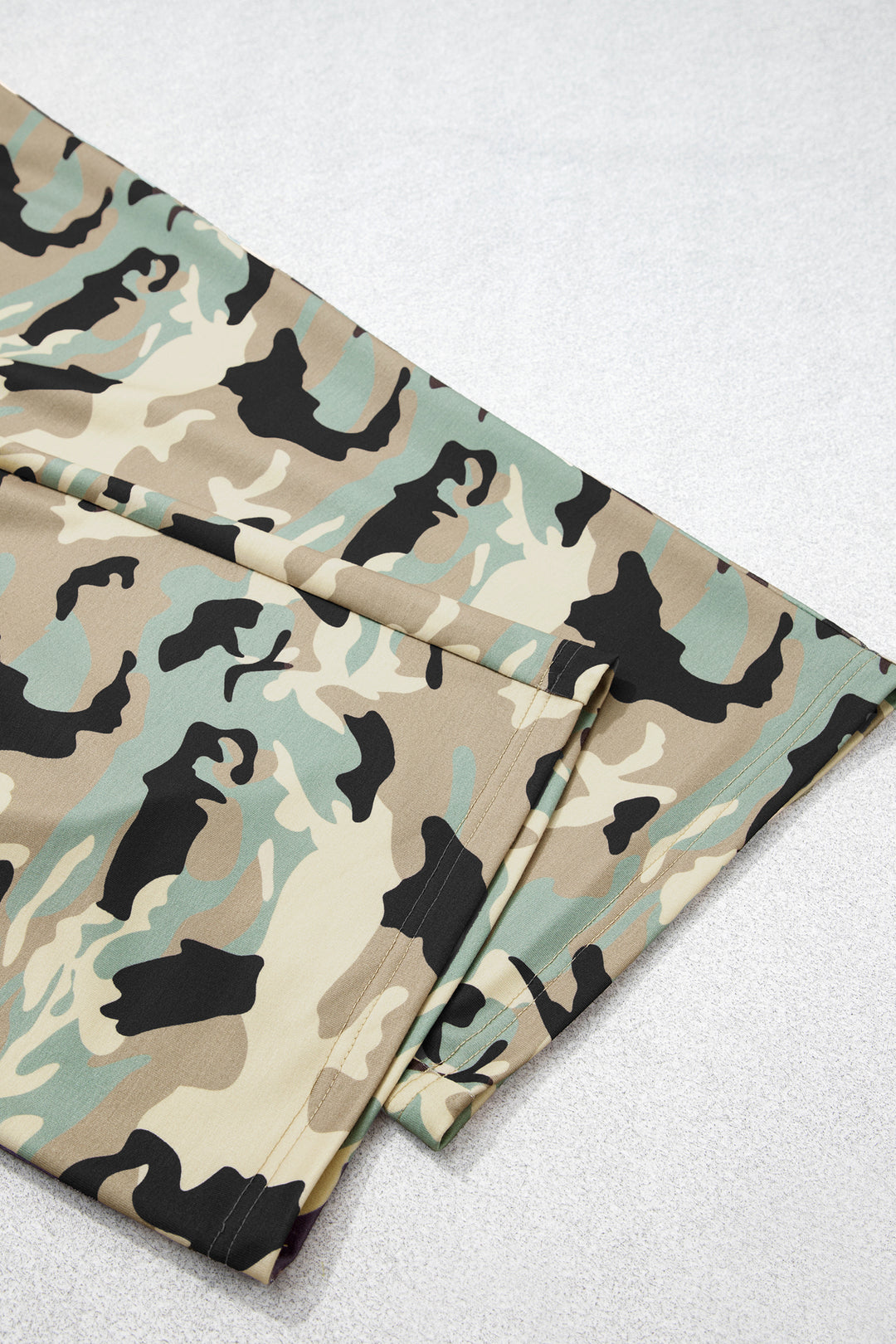 Multicolour Camouflage Print Street Fashion Drawstring Shift Pants