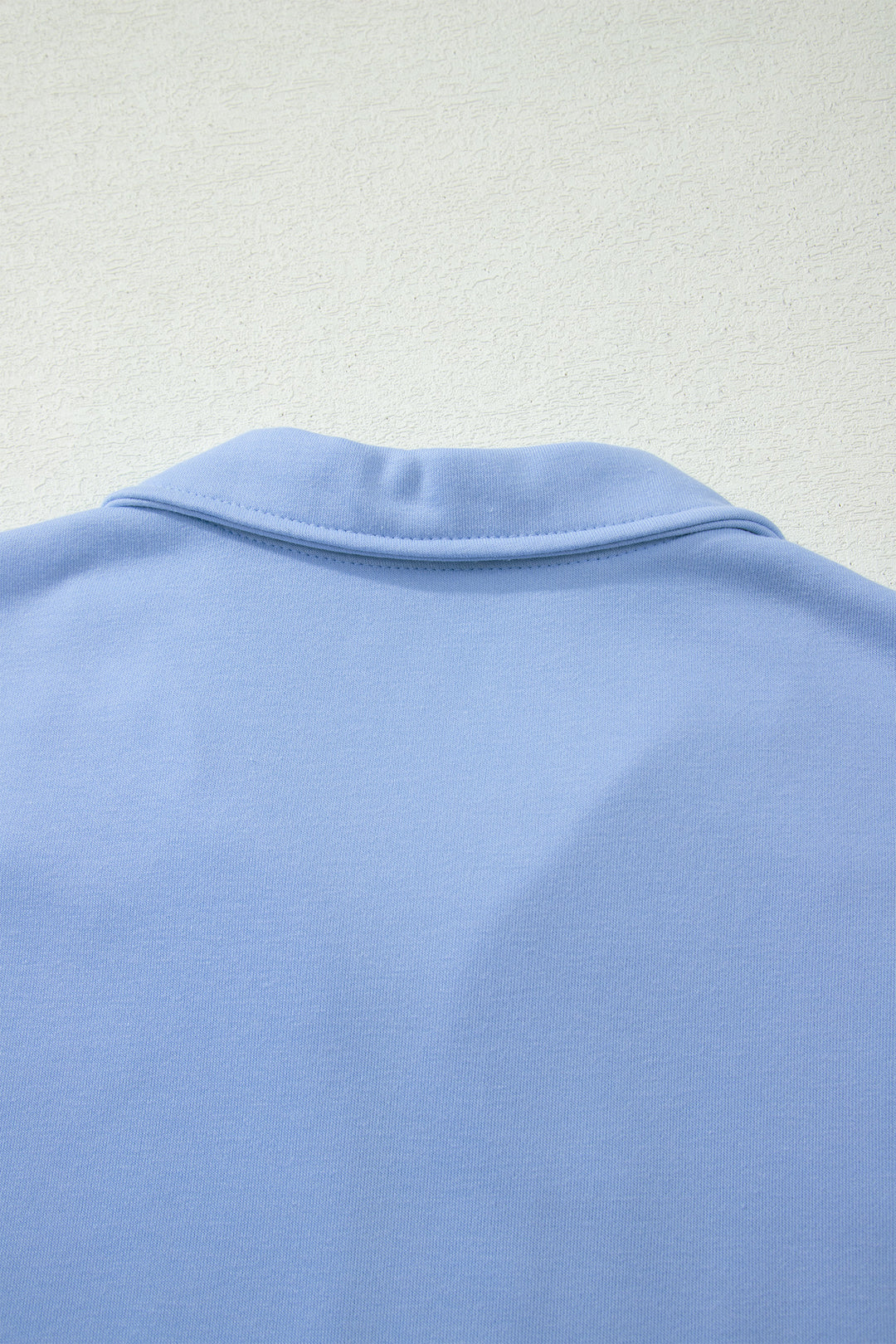 Sky Blue Half Zipped Ruffled Short Set