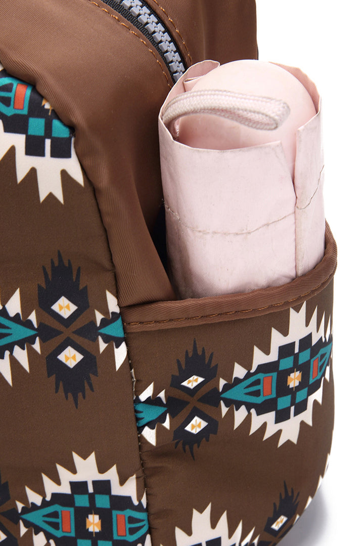 Grand sac de voyage en cuir PU à imprimé aztèque occidental