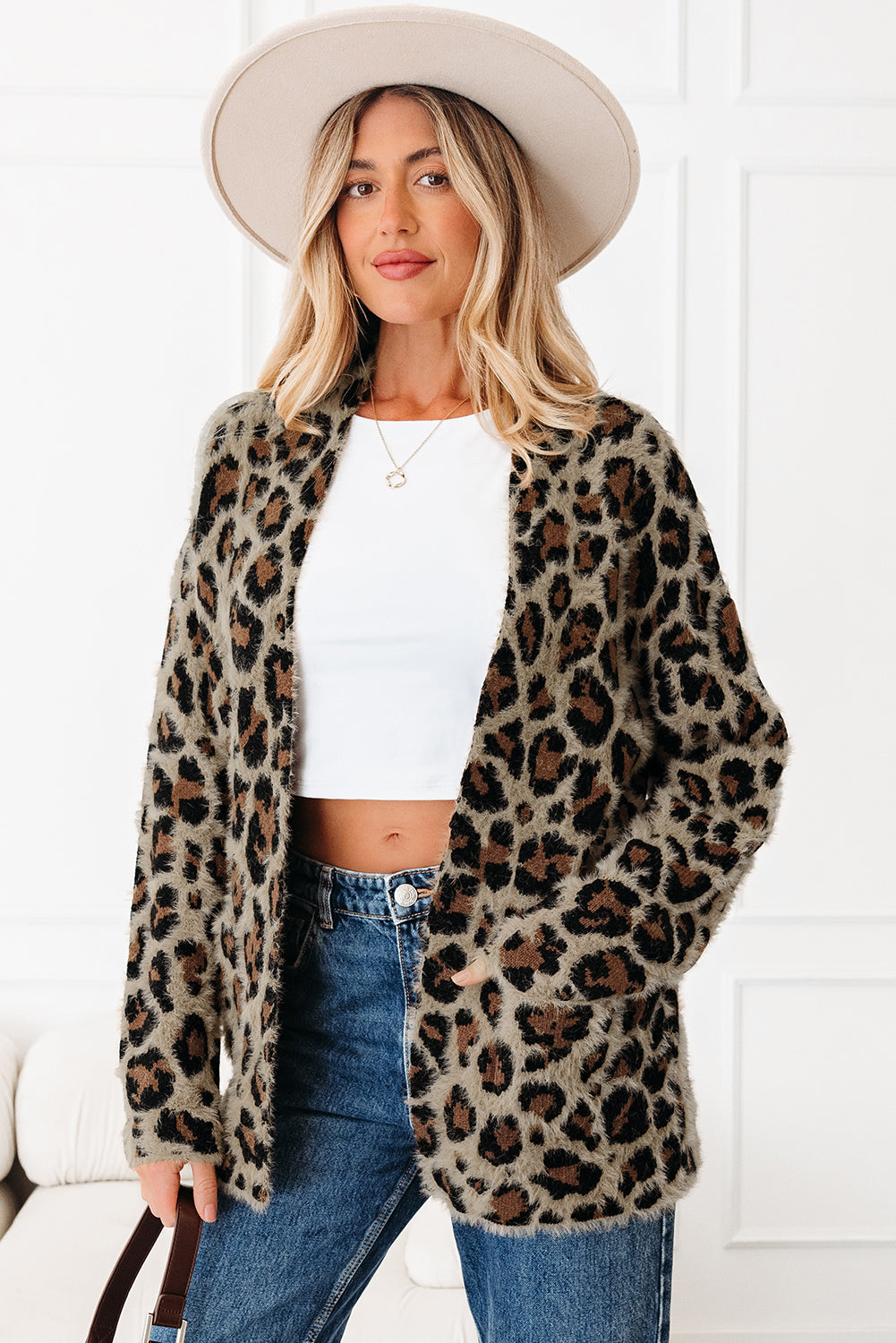Leopard Open Casual Cardigan