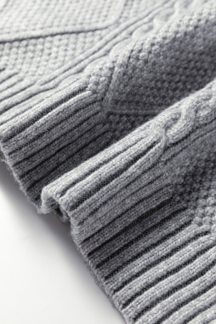 Cable Knit Drop Shoulder Loose Fit Sweater Dress
