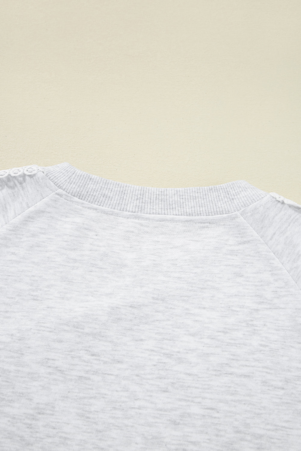 Lace Patchwork Raglan Sleeve Crew Neck Sweatshirt