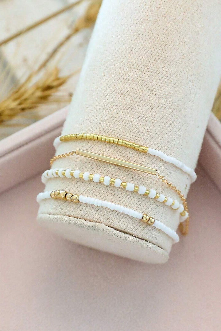 Ensemble de bracelets multicouches à petites perles