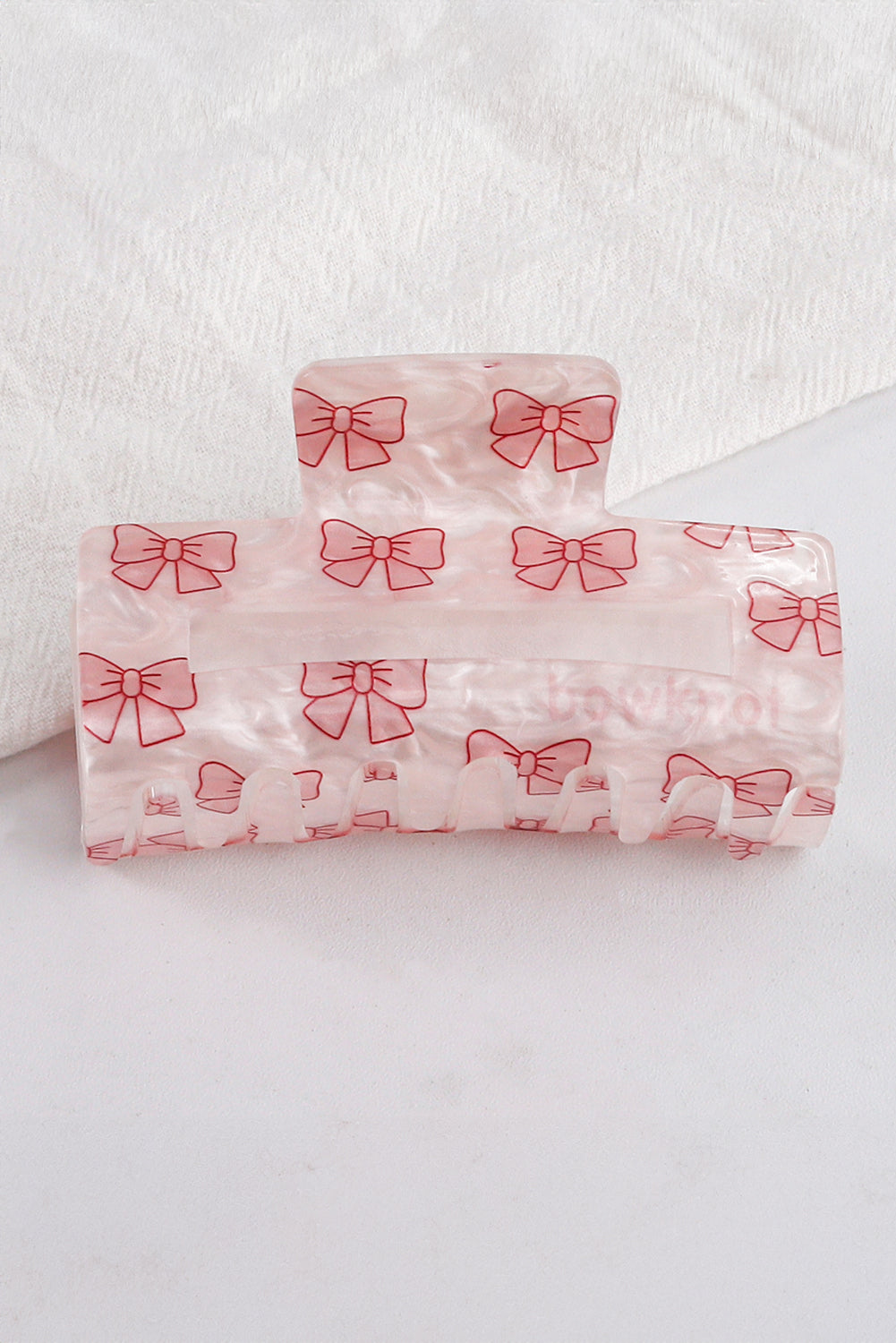Bow Knot Print Acrylic Square Hair Claw
