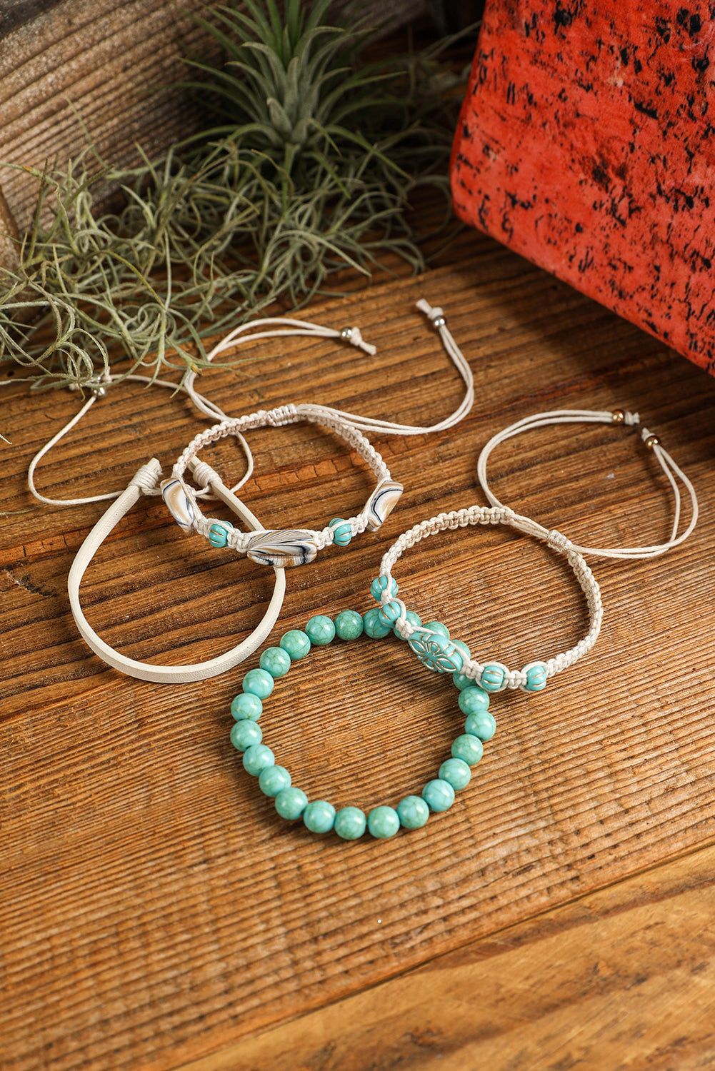 Western Turquoise Shell Multi Layered Bracelet Set