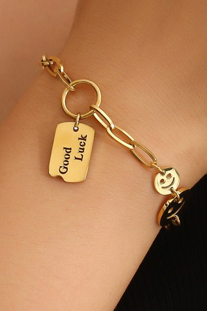 GOOD LUCK Smile Face Adjustable Chain Bracelet