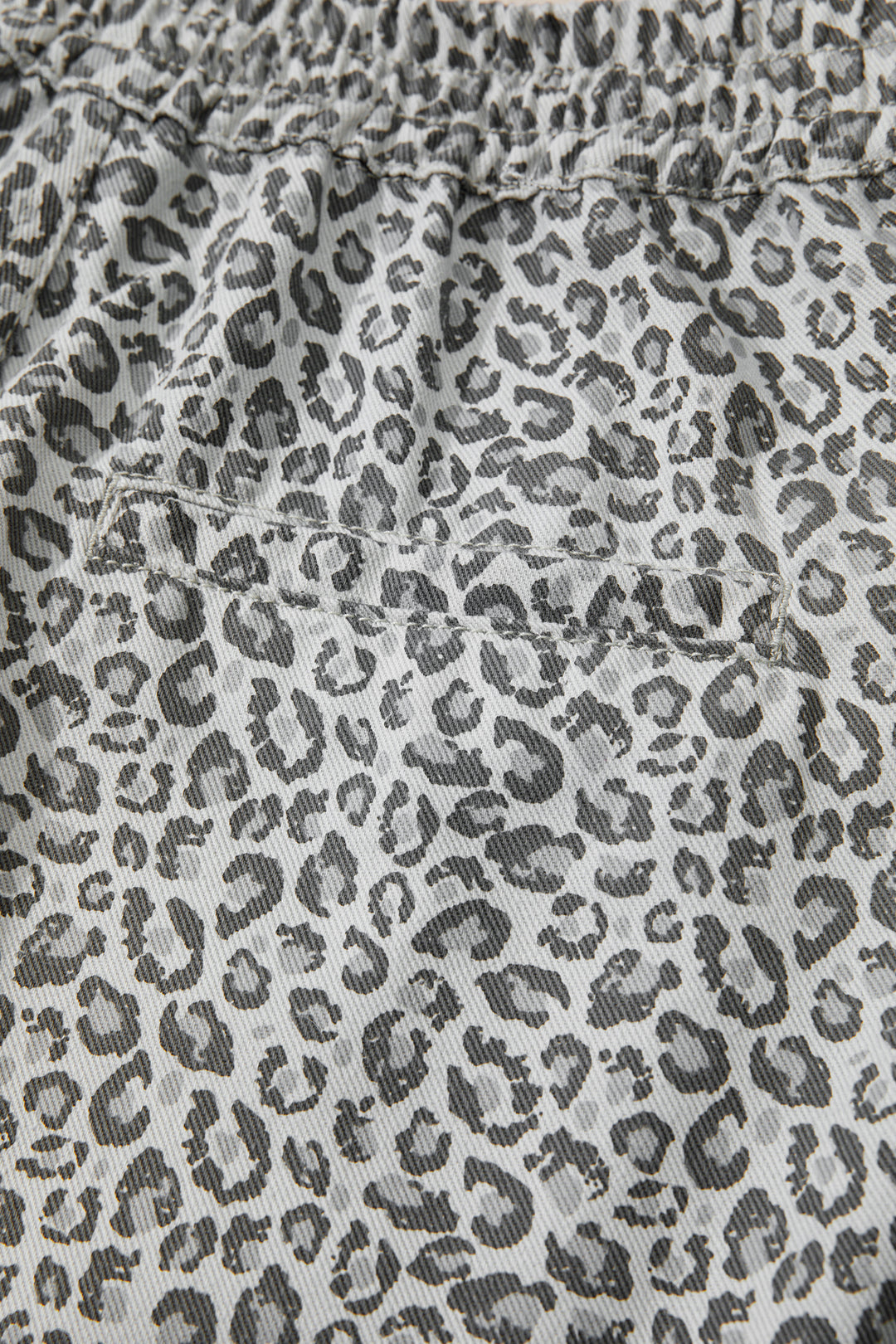 Gray Leopard Print Wrap Front Denim Shorts