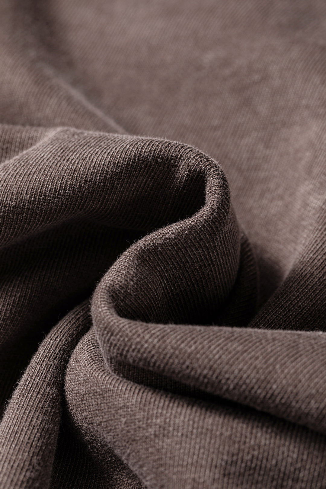 Dark Brown 3/4 Sleeve Mineral Wash Loose Cotton Top
