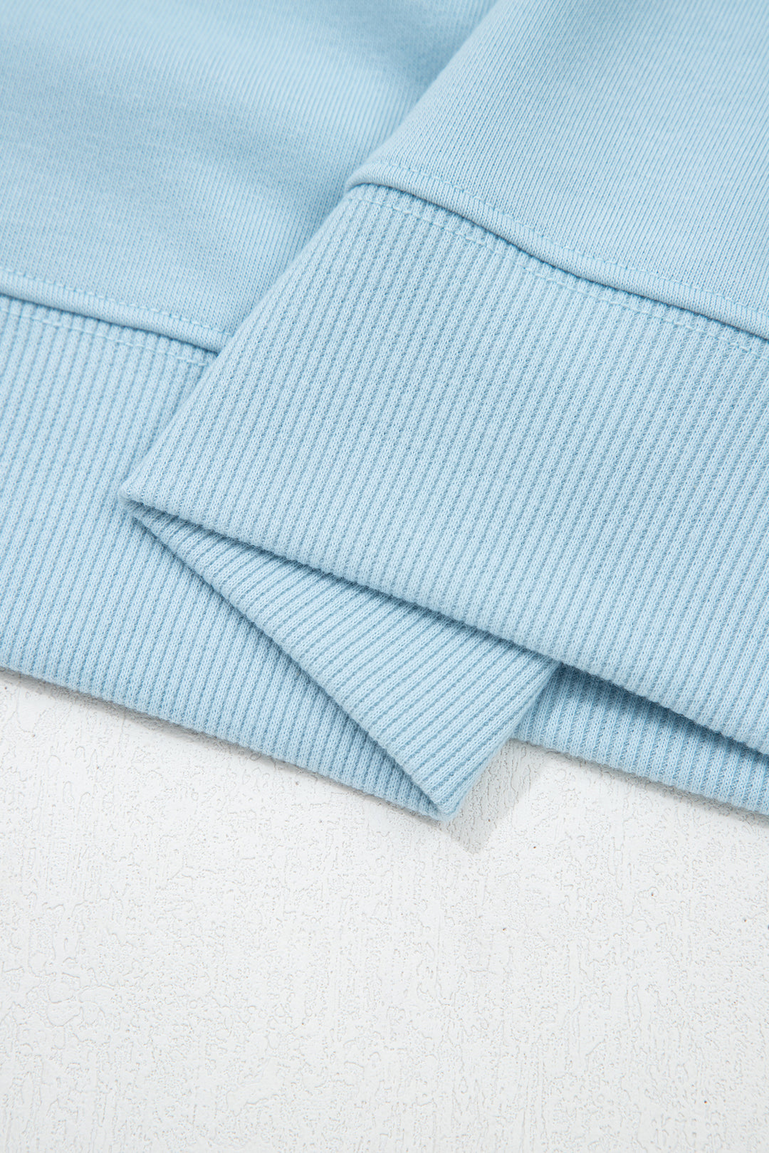 Mist Blue Solid Color Loose Tee Drawstring Shorts 2pcs Outfit