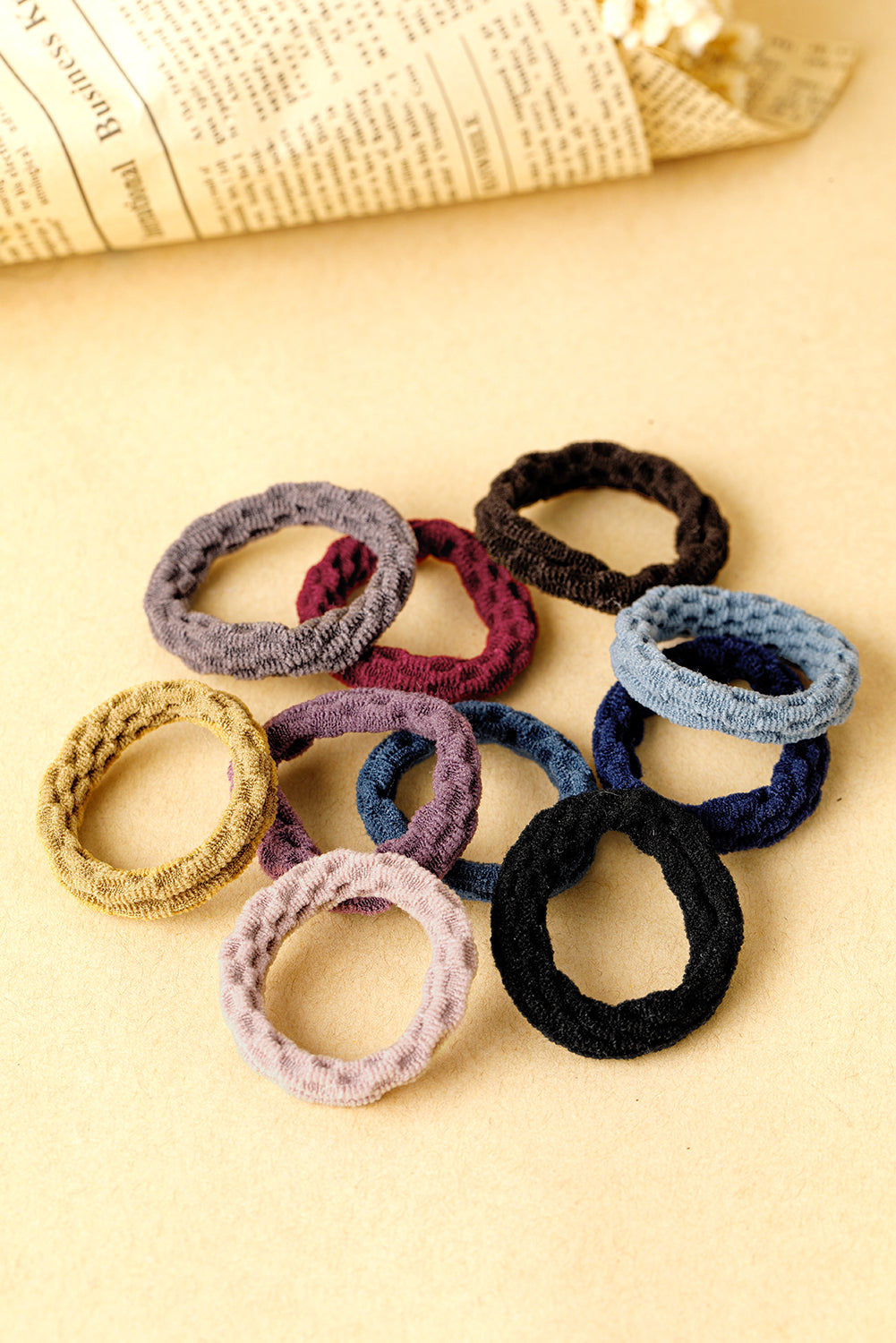 10pcs/pack Elastic Textured Hair Tie