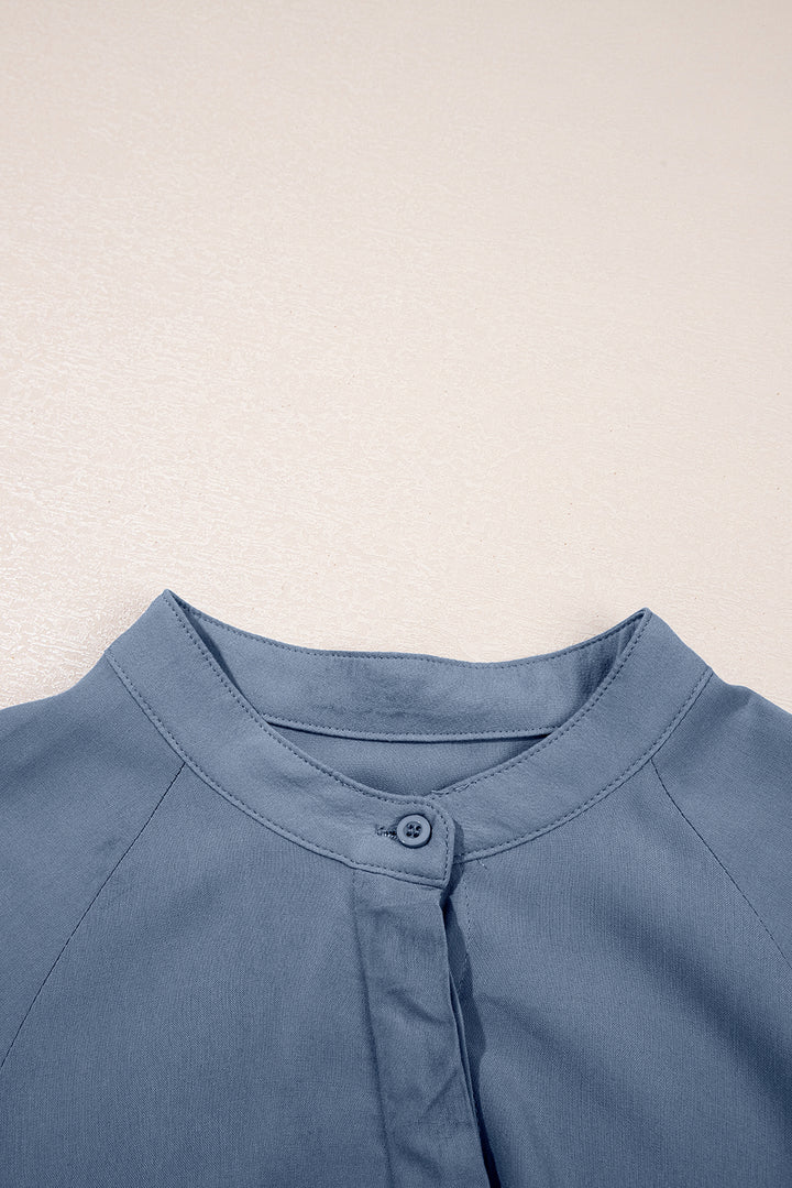 Robe longue évasée à volants et manches courtes, boutons cachés