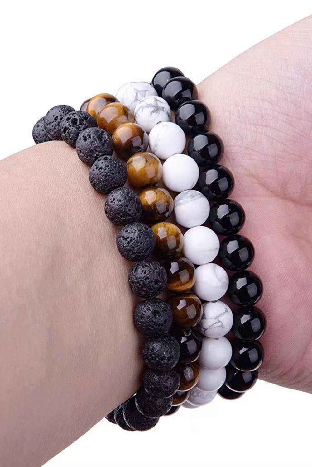 Retro Perlen Kristall 4er Armband Set
