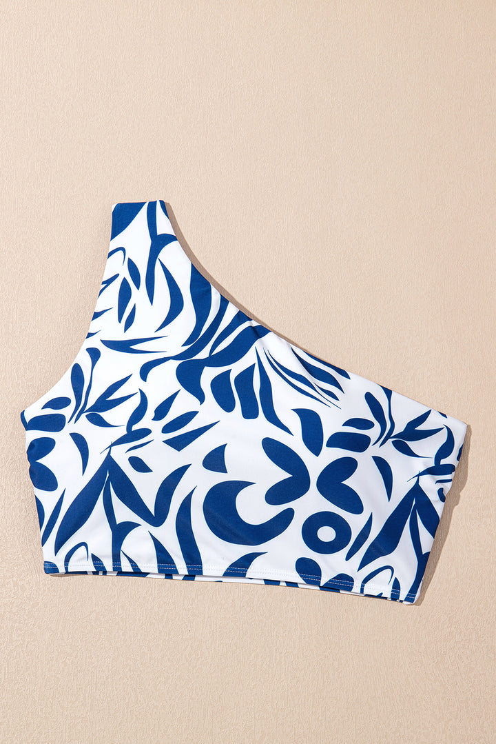 Printed One-shoulder High Waisted Bikini