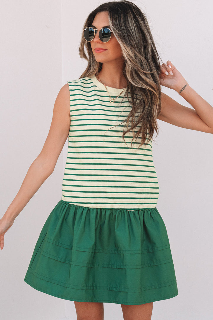 Woven Ruffled Sleeveless Mini Dress