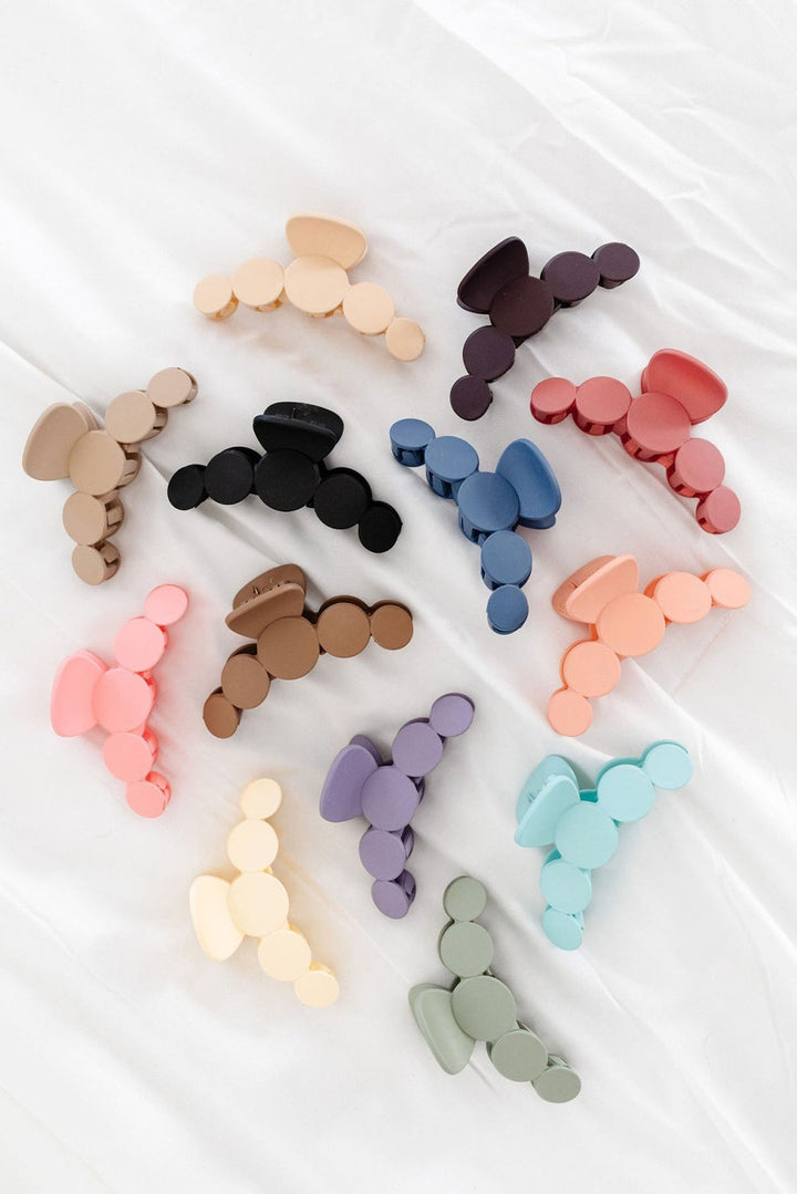 Minimalist 5 Circles Frosted Hair Claw Clip