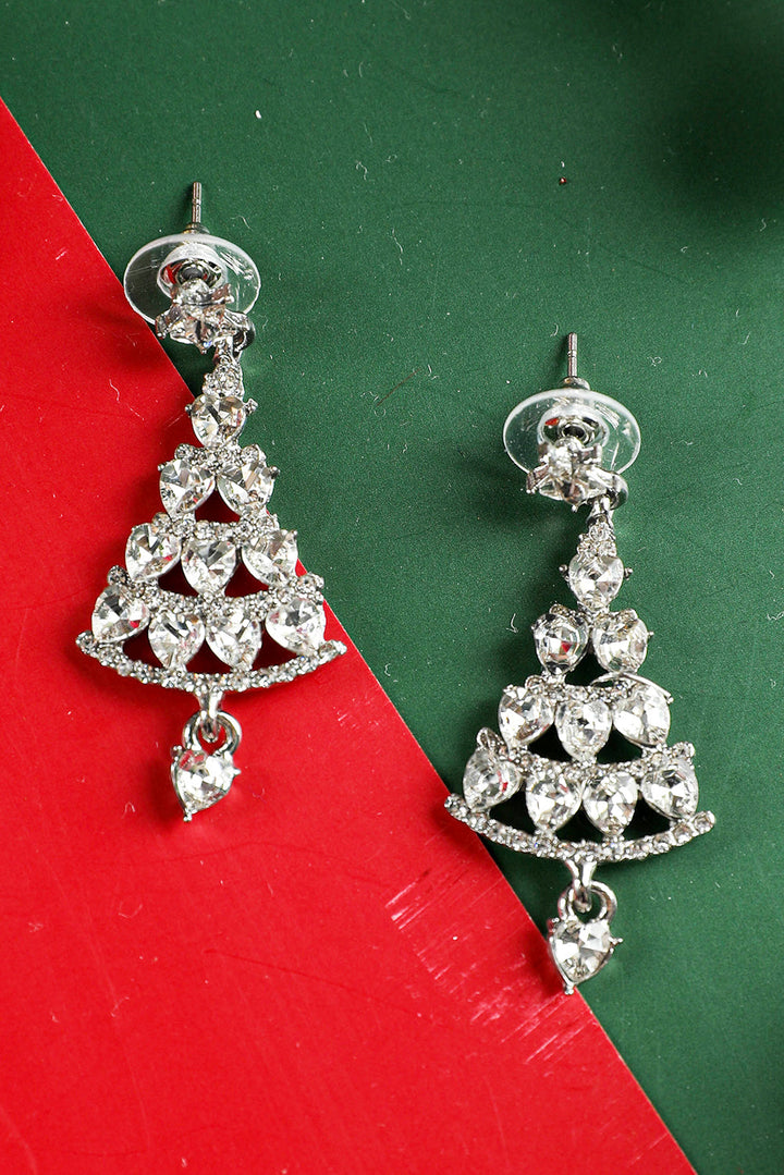 Diamant-Ohrringe mit Weihnachtsbaum-Nieten