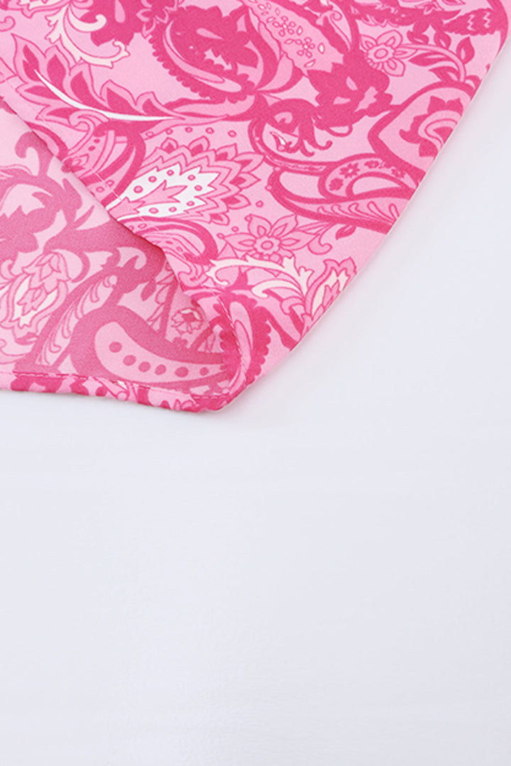 Paisley Print Boho Holiday Ruffle Tiered Maxi Dress