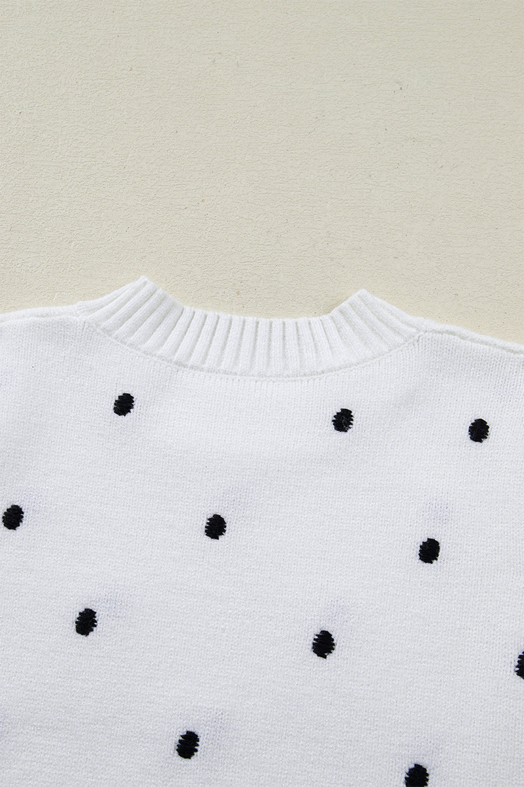 Elegant Polka Dot Bubble Short Sleeve Sweater