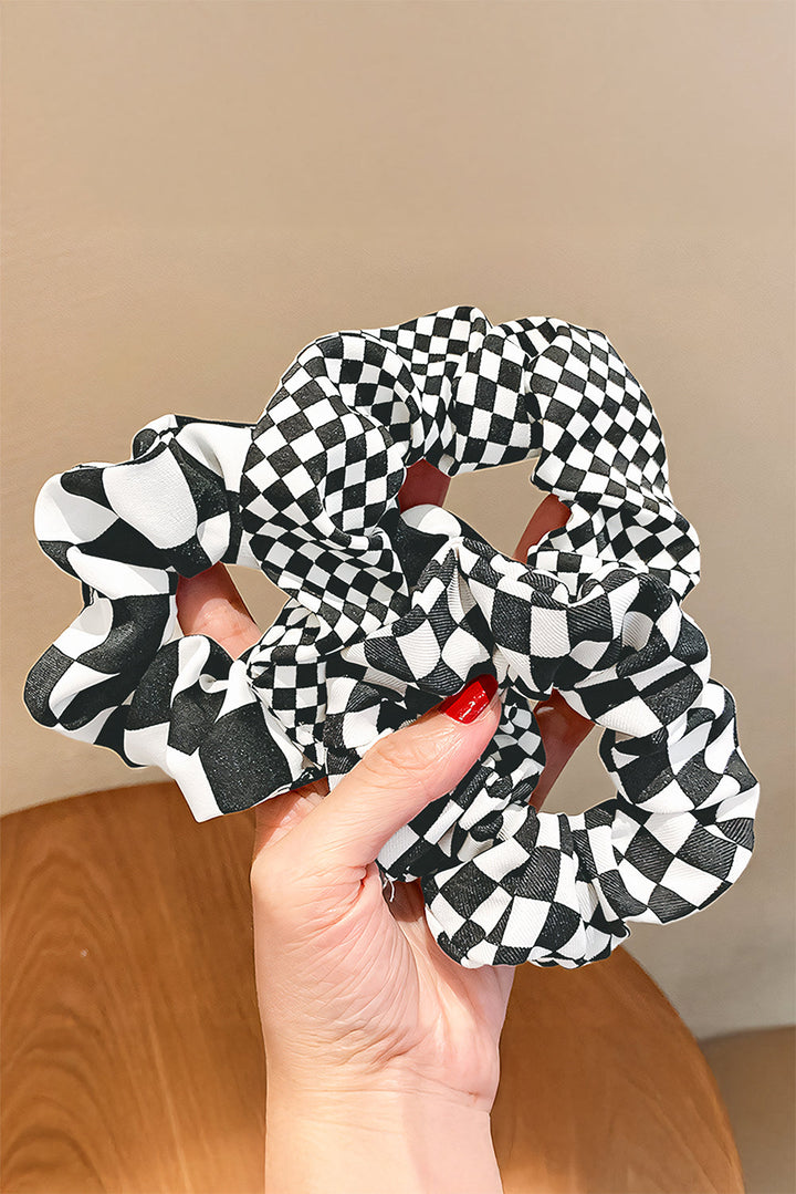 Checkerboard Pattern Cloth Hair Scrunchie