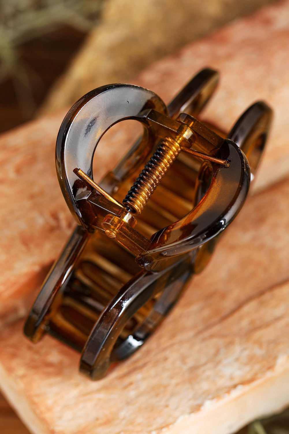 Pince à cheveux ajourée à imprimé léopard