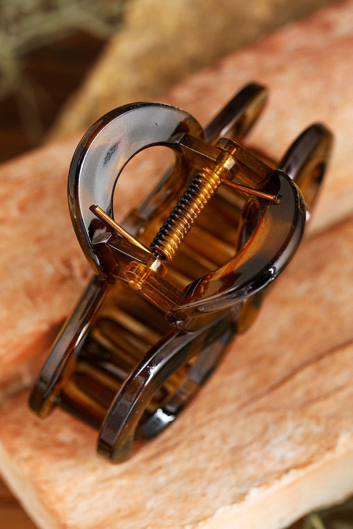 Pince à cheveux ajourée à imprimé léopard