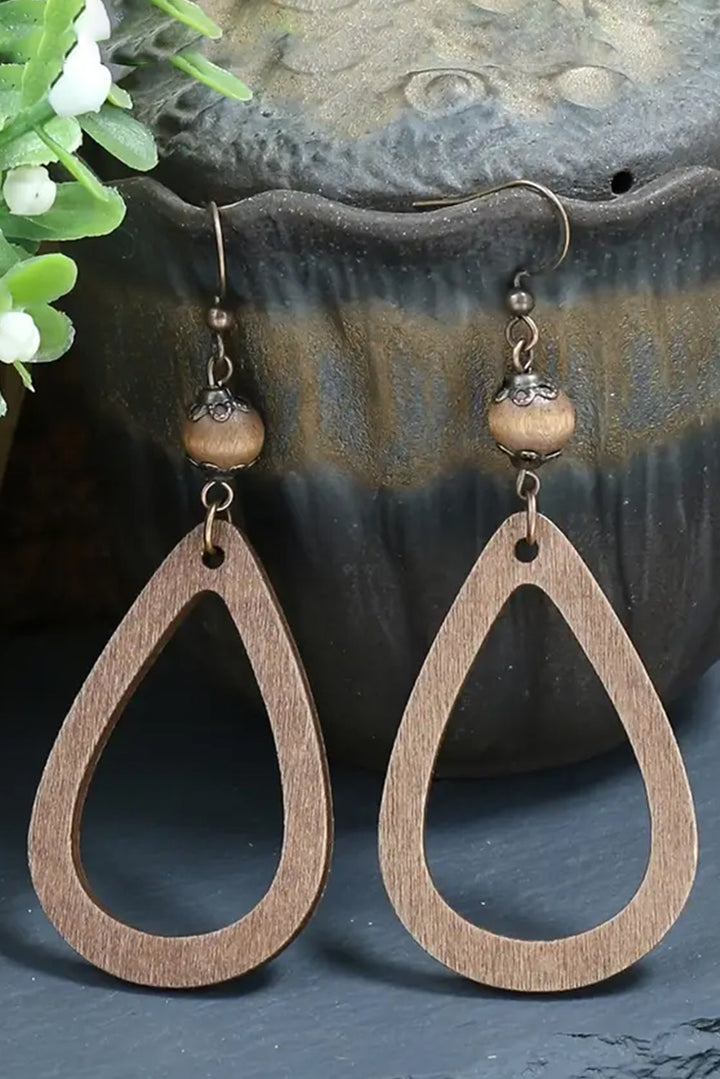 Vintage Hollowed Waterdrop Shape Hook Earrings