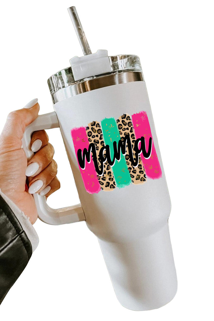 Tasse portable à anse colorée Mama Leopard 40 oz