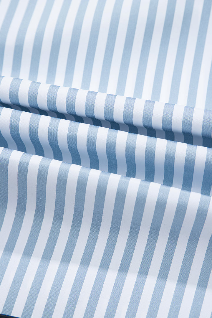 Shirred Detail Half Placket Collared Long Sleeve Fall Shirt