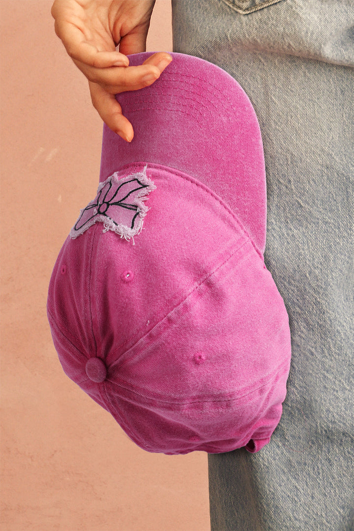 Verstellbare Baseballkappe mit Schleifenknoten und Patchwork-Muster