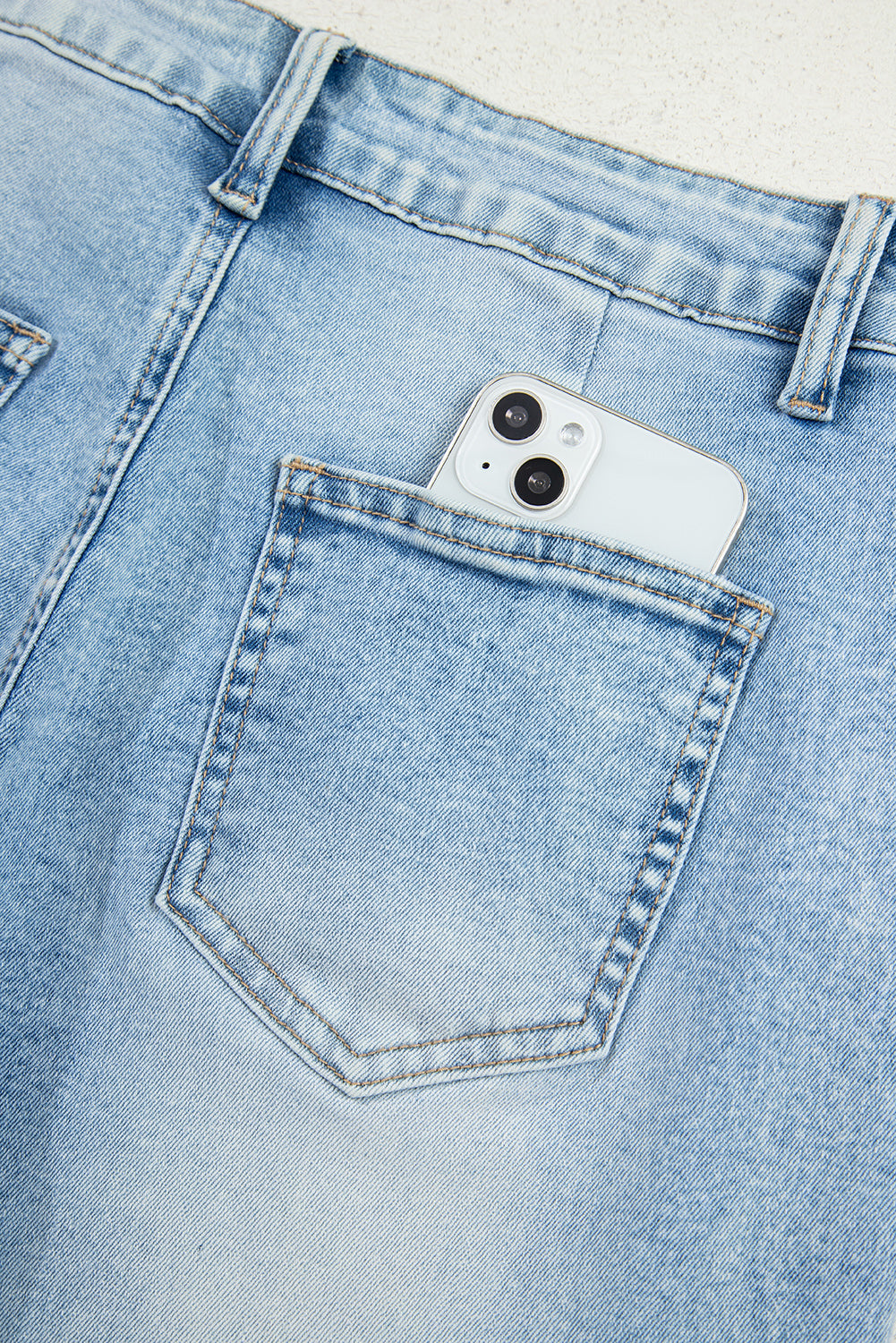 Beau Blue Flower Patched Light Wash Cropped High Waist Barrel Jeans