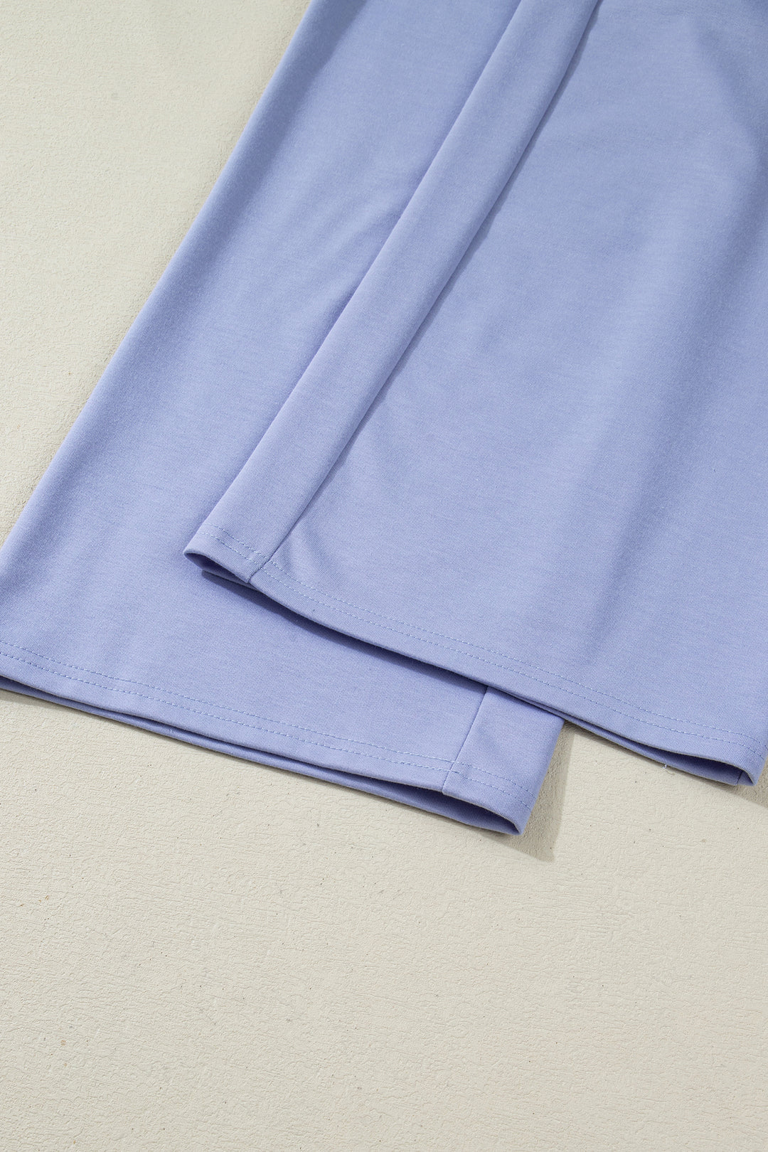 Beau Blue Flounce Long Sleeve Top Drawstring Pants Contrast Velvet Bow Knot 2pcs Lounge Set