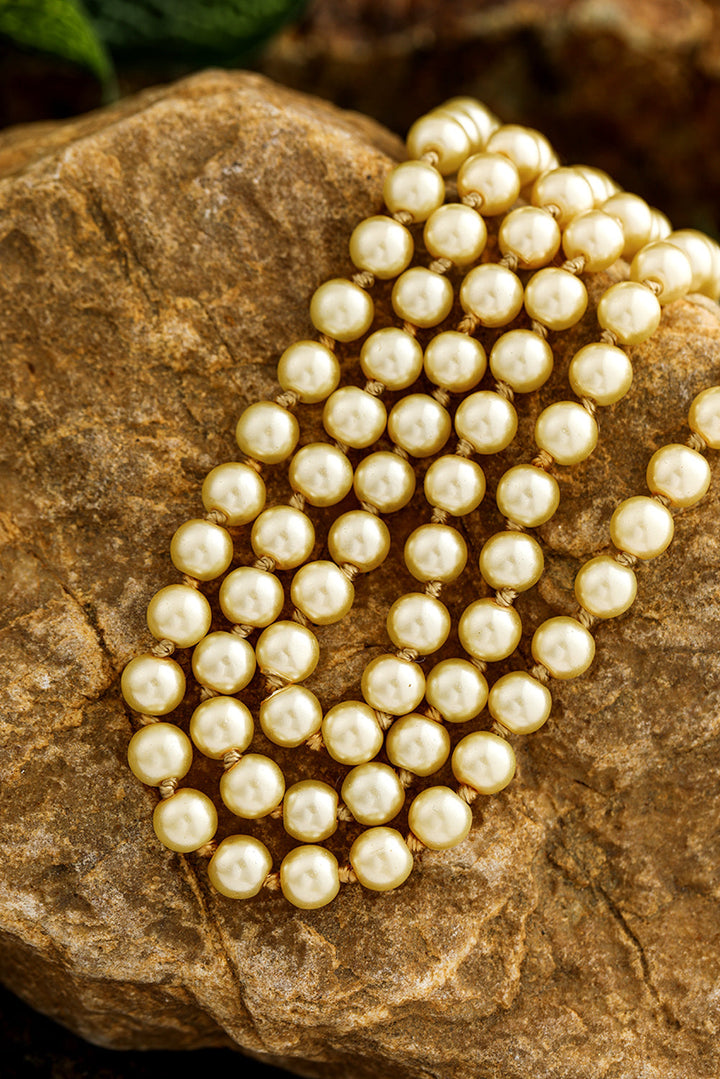 Faux Pearl Beaded Layered Necklace