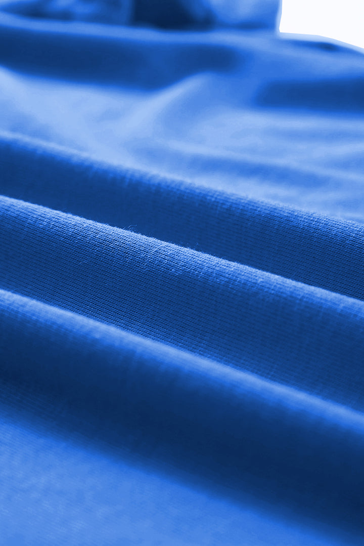 Dark Blue Casual Plain Crew Neck Tee