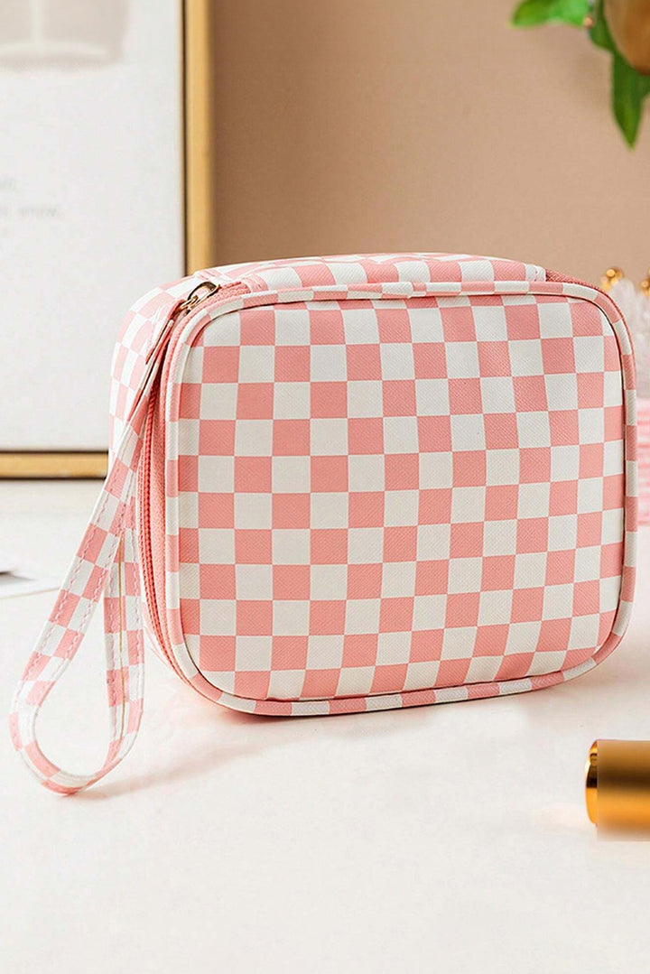 Checkered Pattern Small Cosmetic Bag