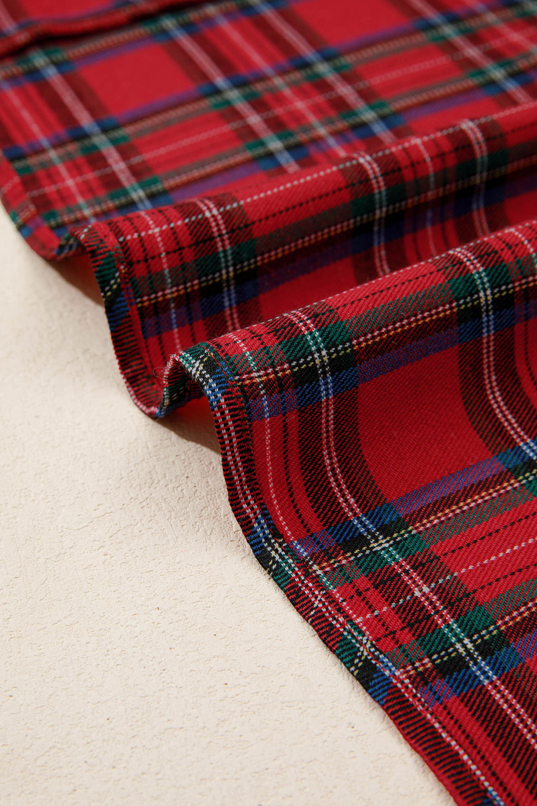 Tartan Plaid Square Neck Puff Sleeve Knot Waist Flared Midi Dress