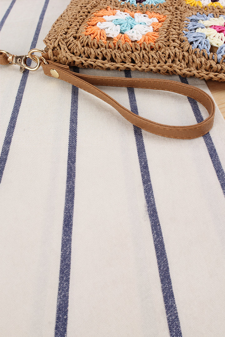 Flower Straw Woven Single Shoulder Bag