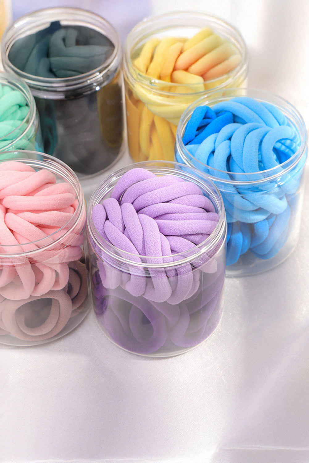 Lot de 50 élastiques à cheveux solides et simples