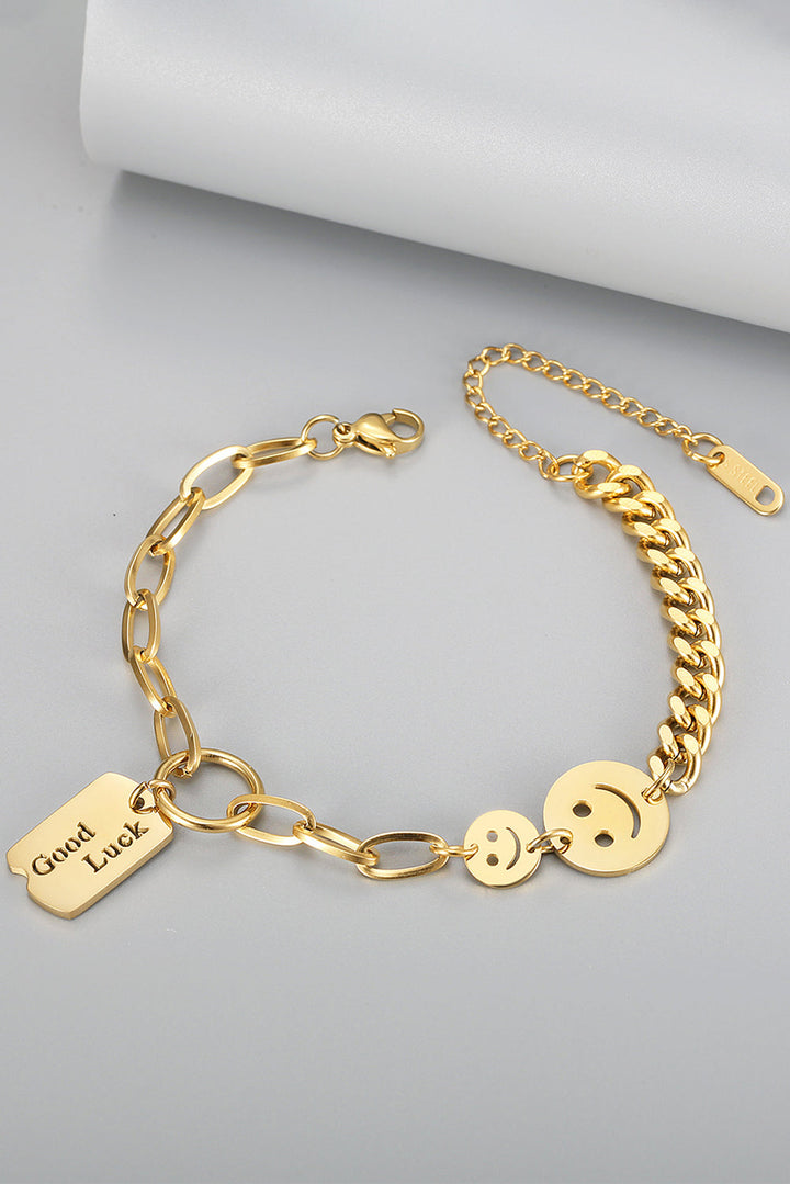 GOOD LUCK Smile Face Adjustable Chain Bracelet