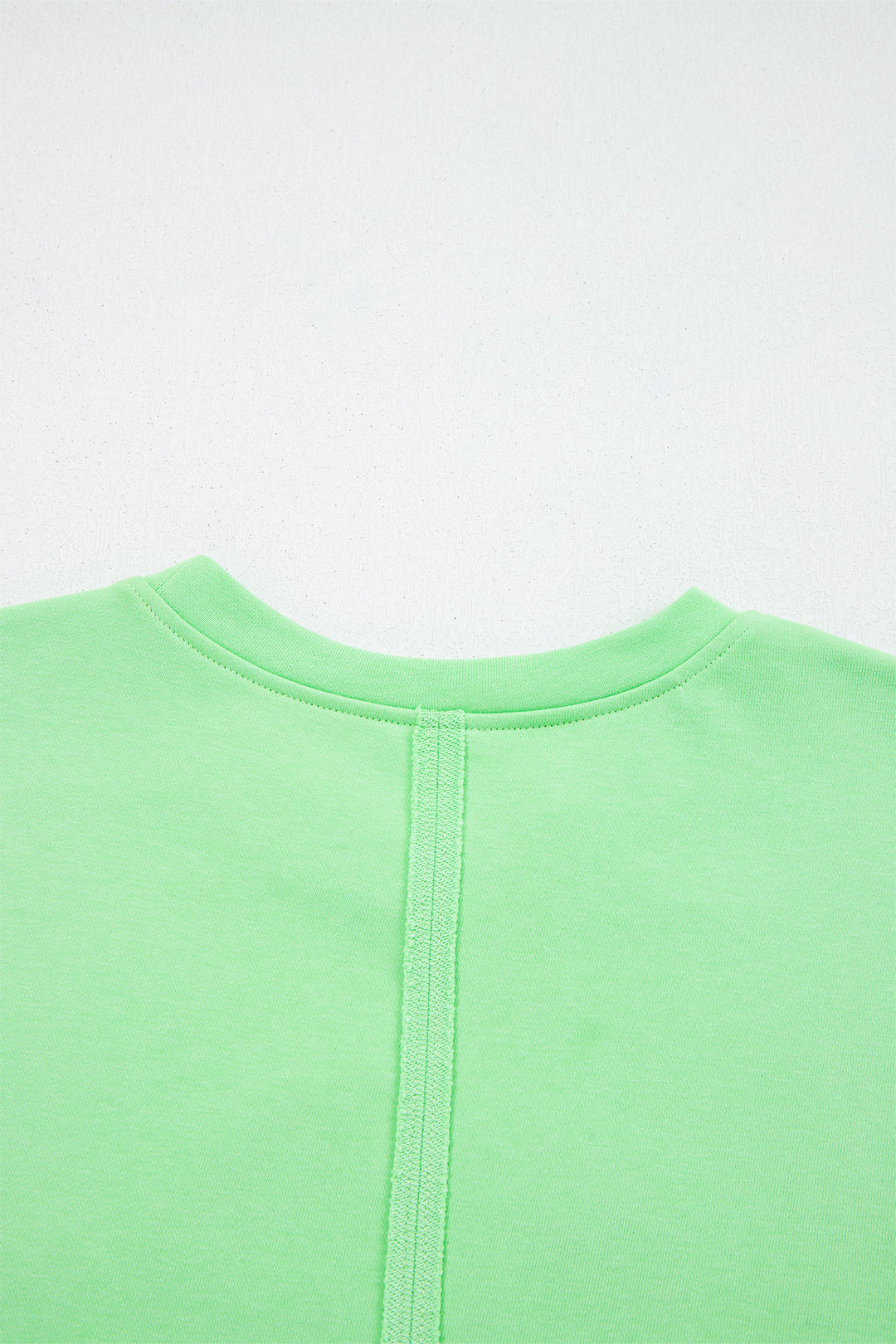 Bright Green Crab Embroidered Patch Loose Round Neck Tee