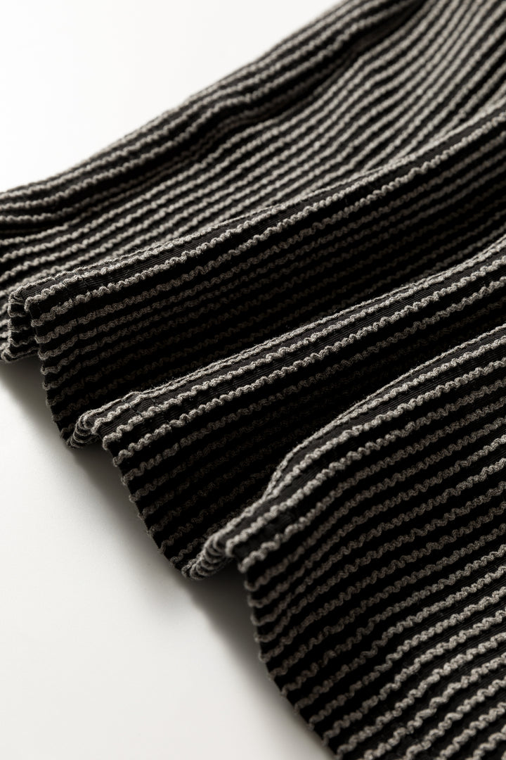 Carbon Grey Twisted Ribbed Dolman Long Sleeve Top