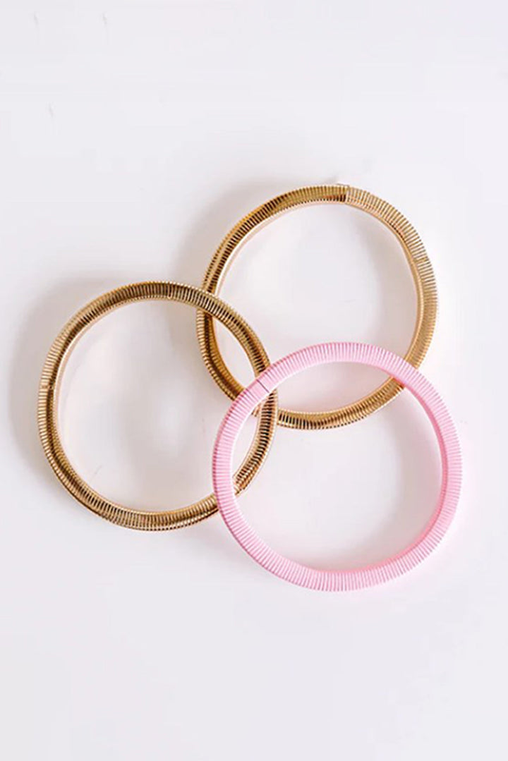 Stretchy Plated Metal Wide Bangle