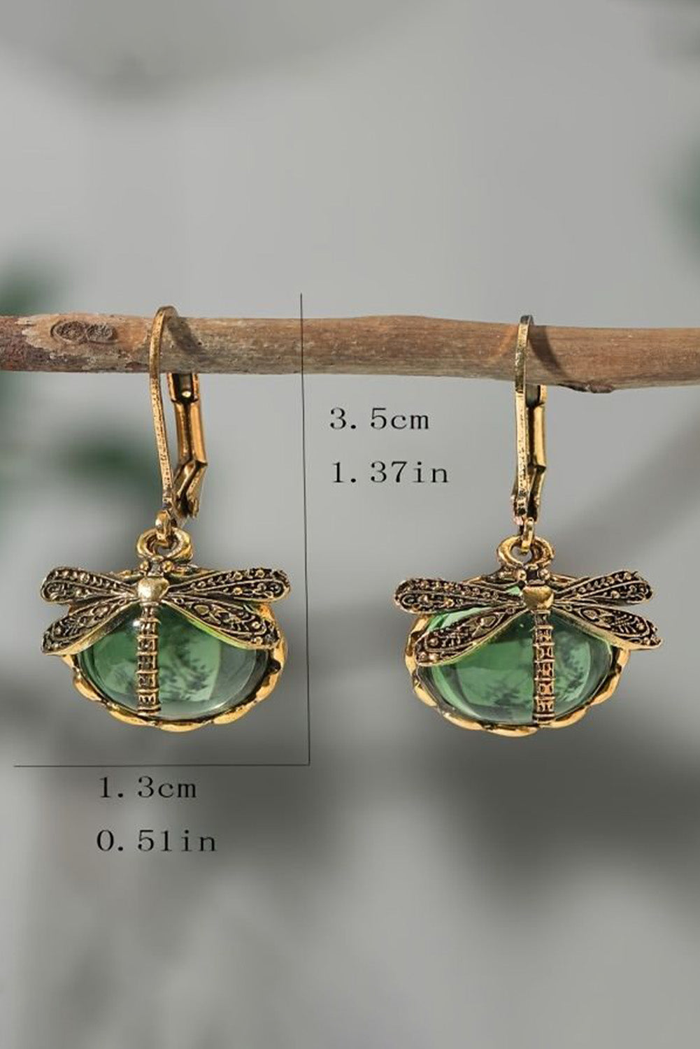 Boucles d'oreilles pendantes en cristal libellule vintage