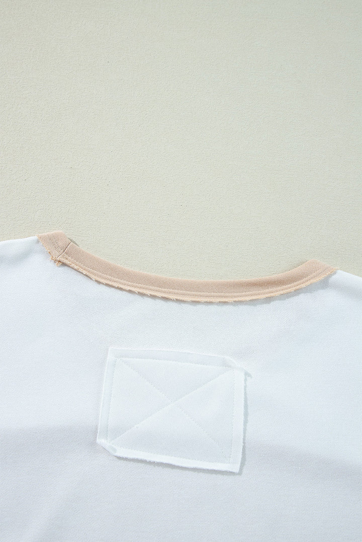 Colorblock Patchwork Side Split Tunic T Shirt