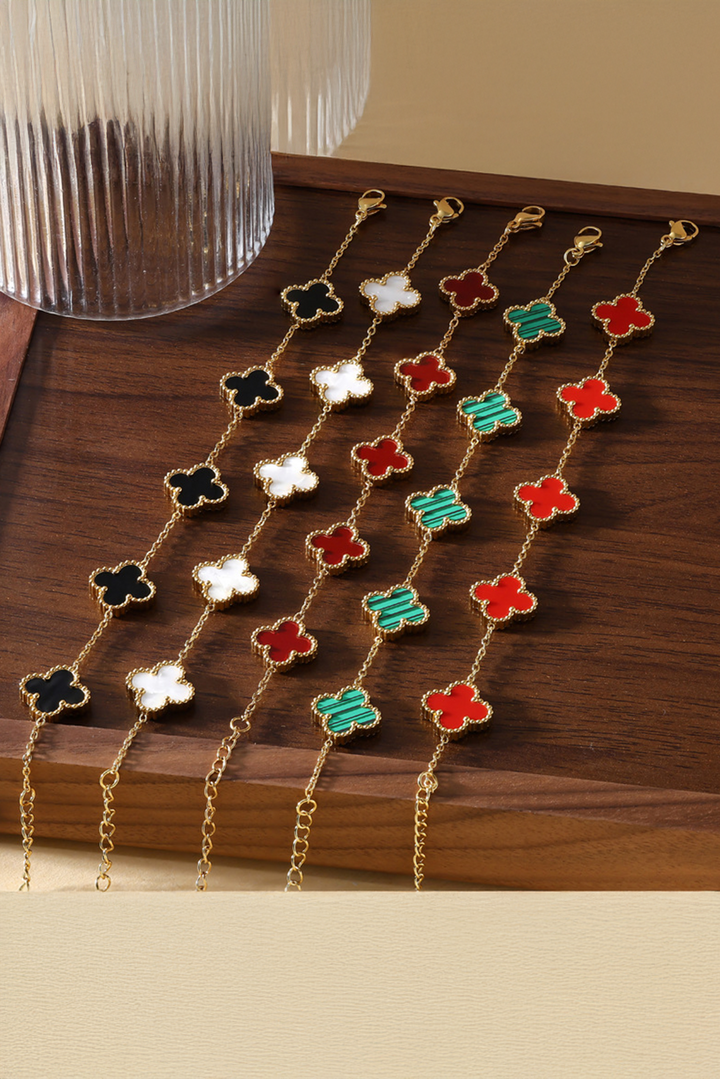 Bracelet chaîne trèfle à quatre feuilles de la Saint-Patrick