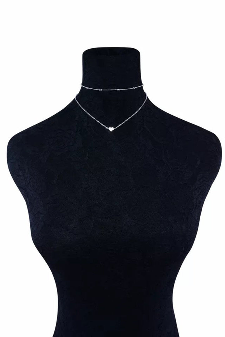 Valentine Heart Shaped Layered Chain Necklace